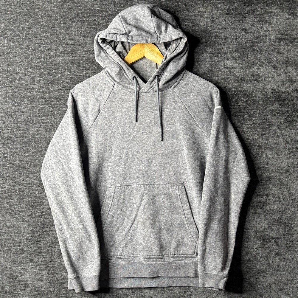 Nike Mens Raglan Hoodie Gray Fleece Pullover Sweatshirt Size M Sportswear